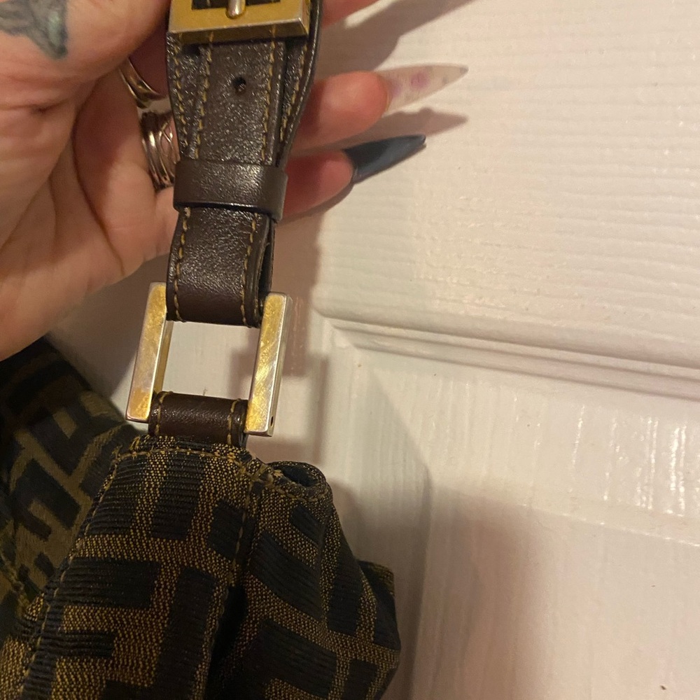 Vintage Fendi Black and Brown Monogram Shoulder Bag - Picture 9 of 15